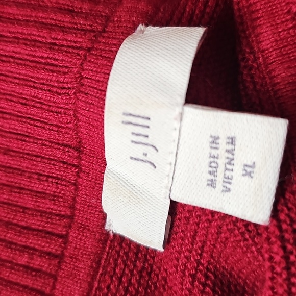J. Jill Rich Red Knit Top, Size XL. boat Neck, 3/4 Sleeves. 100% Cotton - Picture 5 of 6